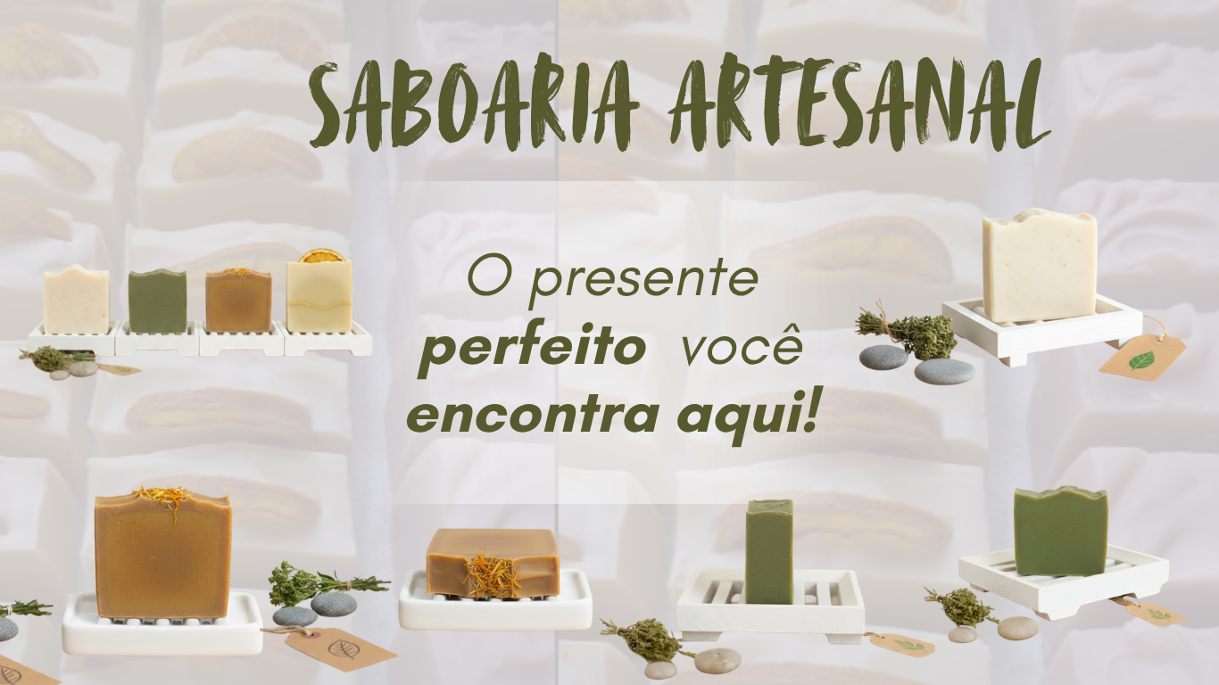 Banner de Anúncio para Dispositivos Móveis Sabonete Artesanal Orgânico Laranja e Cinza (Site)