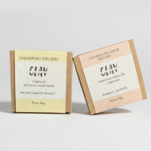 Kit Shampoo e Condicionador Sólido cabelos secos e cacheados