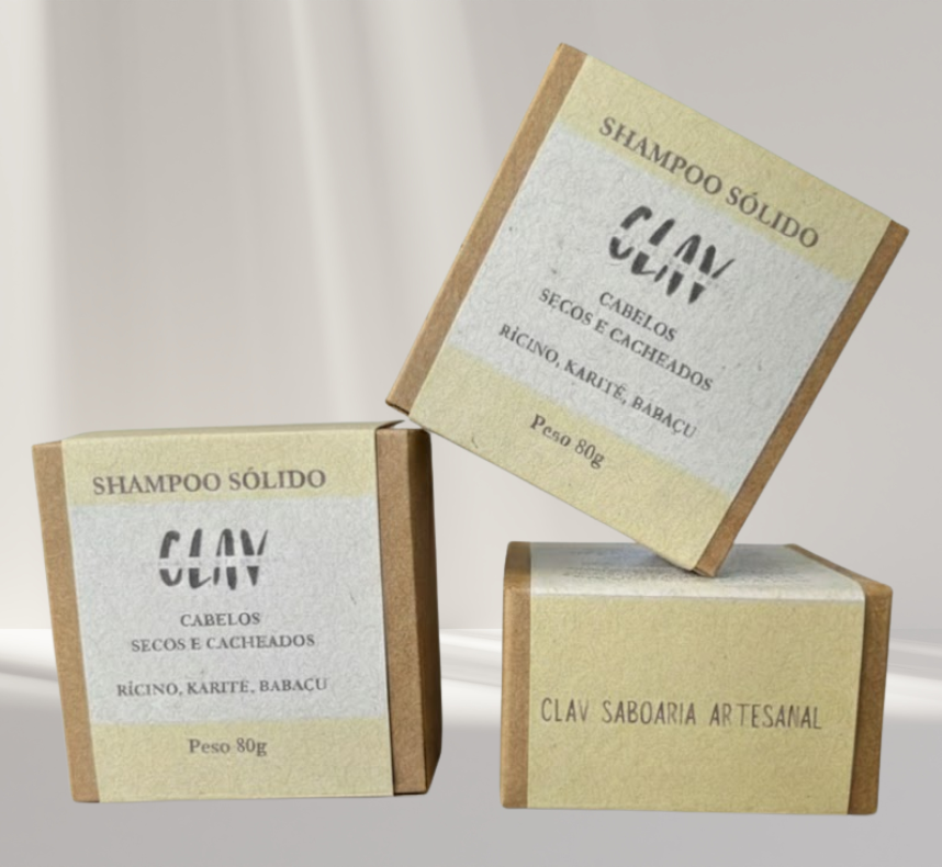 Shampoo solido para cabelo seco